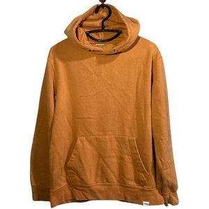 Second Hand Basic Men's Pullover Hoodie Front Pocket Yellow L